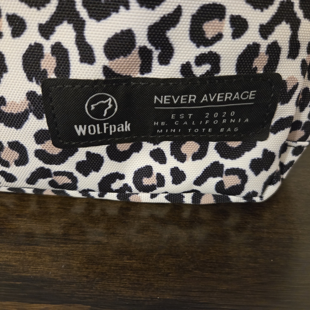 Wolfpak Black and Cream Leopard Print Tote Bag - Picture 3 of 6